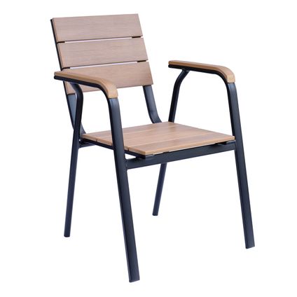 Chaise de jardin en aluminium et polywood Oviala Tomar