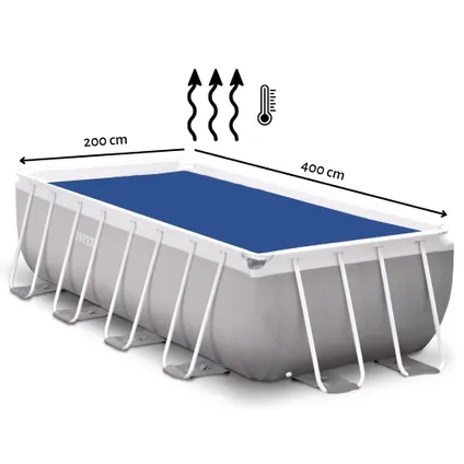 WAYS D'luxe - Solarzeil voor zwembad 400 x 200 cm - Zwart/Blauw - Rechthoek - 200 micron 2