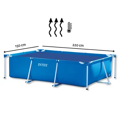 WAYS D'luxe - Solarzeil voor zwembad 220 x 150 cm - Zwart/Blauw- Rechthoek - 200 micron 2