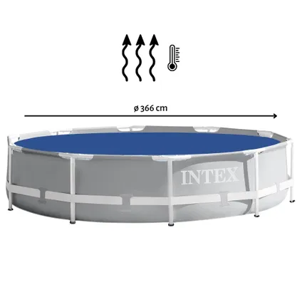 WAYS D'luxe - Couverture solaire pour piscine ø366 cm - Noir/Bleu - Ronde - 200 microns 2