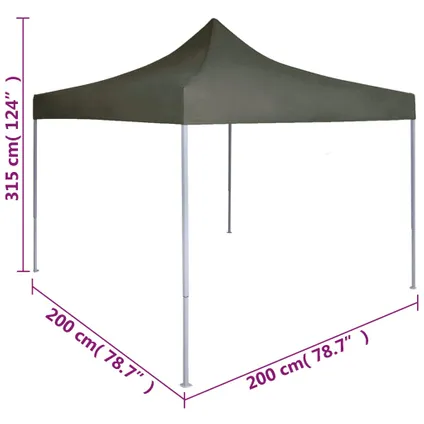 The Living Store - Tissu - Tente réception pliable professionnelle 2x2 m Acier - TLS48883 9