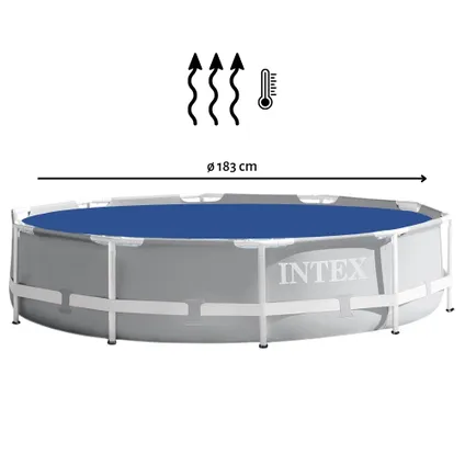 WAYS D'luxe - Solarzeil voor zwembad ø183 cm - Zwart/Blauw - Rond - 200 micron 2