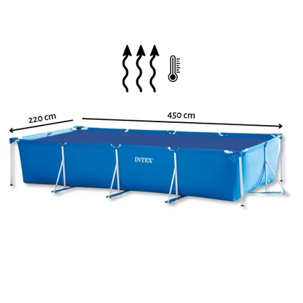WAYS D'luxe - Solarzeil voor zwembad 450 x 220 cm - Zwart/Blauw - Rechthoek - 200 micron 2