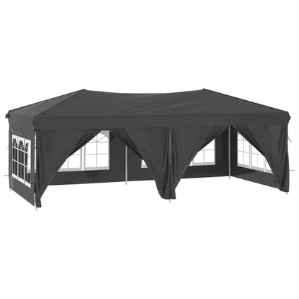 The Living Store - Tissu - Tente de réception pliable avec parois Anthracite - TLS93544 2