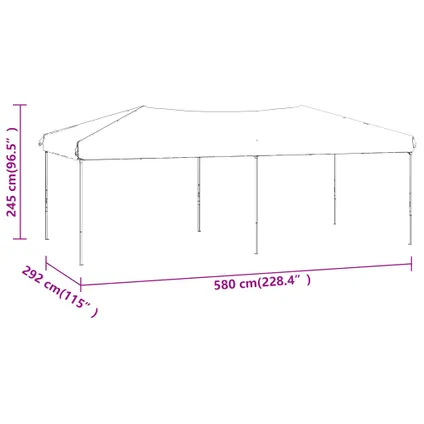 The Living Store - Tissu - Tente de réception pliable avec parois Anthracite - TLS93544 9