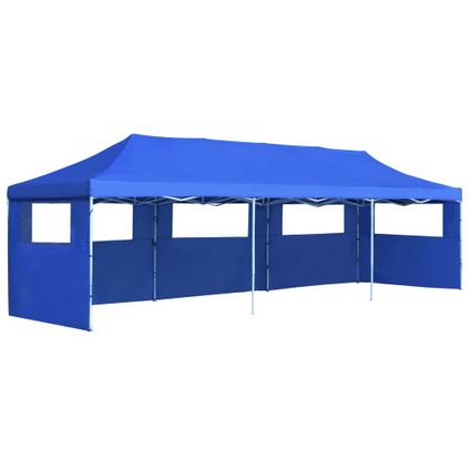 The Living Store - Tissu - Tente de réception pliable avec 5 parois 3x9 m Bleu - TLS44978