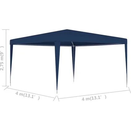 The Living Store - Polyéthylène - Tente de réception 4x4 m bleu - TLS48503 9