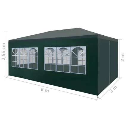The Living Store - Polyéthylène - Tente de réception 3 x 6 m Vert - TLS45103 8