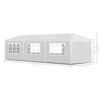 The Living Store - Tissu - Tente de réception 3 x 9 m Blanc - TLS90338 6