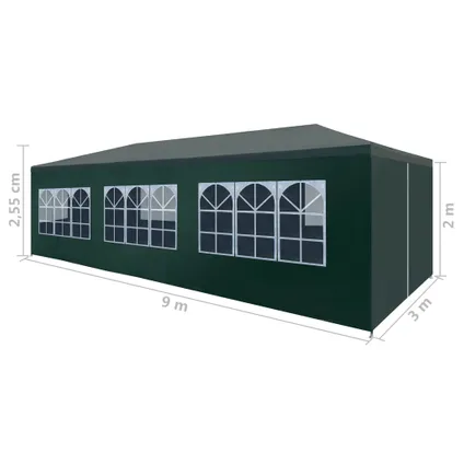 The Living Store - Polyéthylène - Tente de réception 3 x 9 m Vert - TLS45105 8