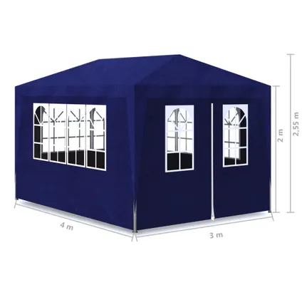 The Living Store - Tissu - Tente de réception 3 x 4 m Bleu - TLS90335 7