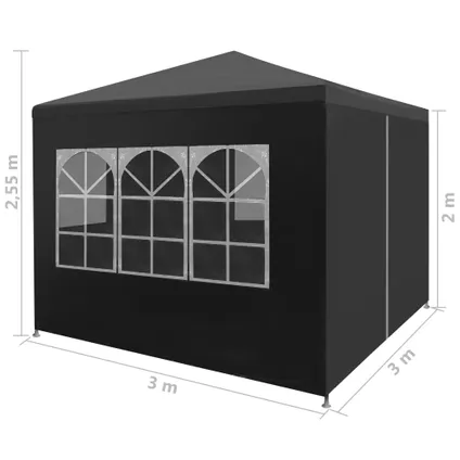 The Living Store - Tissu - Tente de réception 3 x 3 m Anthracite - TLS45098 8