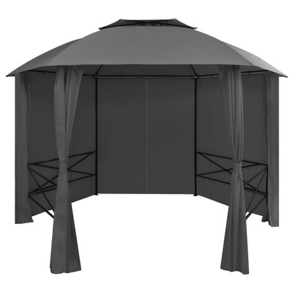 The Living Store - Tissu - Chapiteau tente de jardin avec rideaux Hexagonal 360 - TLS44766