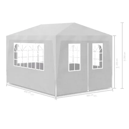 The Living Store - Tissu - Tente de réception 3 x 4 m Blanc - TLS90334 7