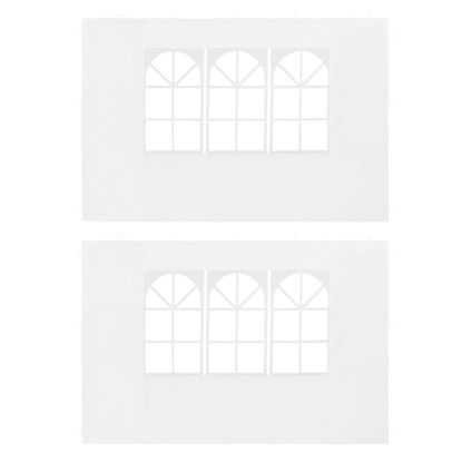 vidaXL Paroi de tente de réception 2 pcs avec fenêtre PE Blanc