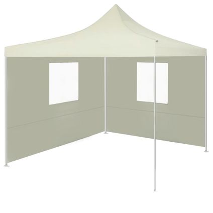 The Living Store - Tissu - Tente pliable avec 2 parois 3 x 3 m Crème - TLS44960