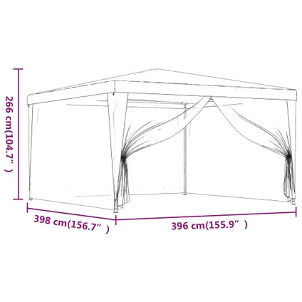 The Living Store - Polyéthylène - Tente de réception avec 4 parois latérales en - TLS48522 9