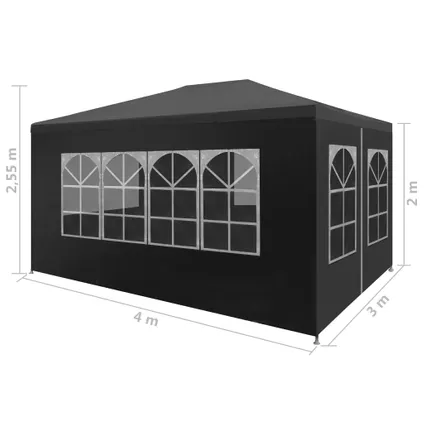 The Living Store - Polyéthylène - Tente de réception 3 x 4 m Anthracite - TLS45100 8