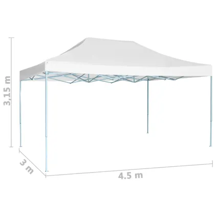 The Living Store - Tissu - Tente de réception pliable 3x4,5 m Blanc - TLS48869 5