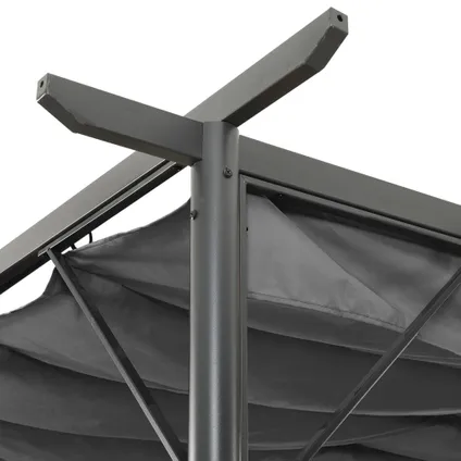 vidaXL - Staal - Pergola met uittrekbaar dak 180 g/m² 3x3 m staal - Antraciet 3