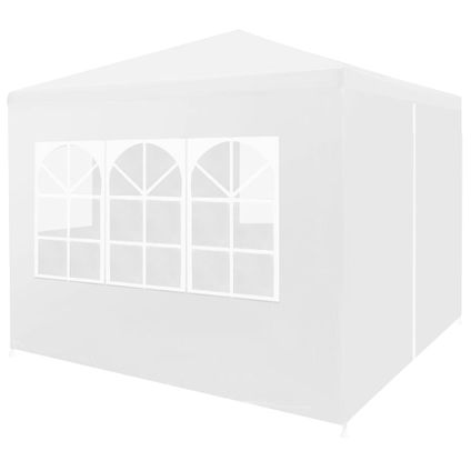vidaXL Tuinpaviljoen - Feesttent - 3x3x2.55m - PE dak - zijpanelen - Staal frame