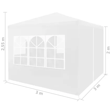 The Living Store - Polyéthylène - Tente de réception 3 x 3 m Blanc - TLS45096 7
