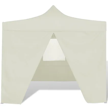 The Living Store - Tissu - Tente pliable avec 4 parois Crème 3 x 3 m - TLS41464 2