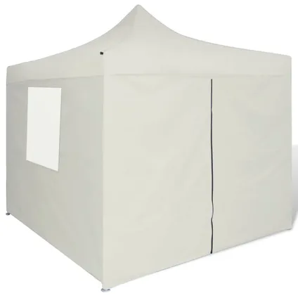 The Living Store - Tissu - Tente pliable avec 4 parois Crème 3 x 3 m - TLS41464 3