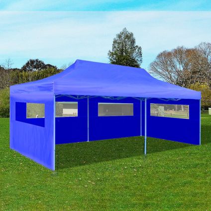 The Living Store - Tissu - Tente de réception pliable bleue 3 x 6 m - TLS41583