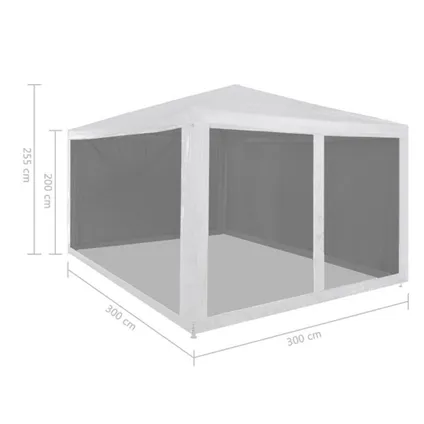 vidaXL - Polyetheen - Partytent met 4 mesh zijwanden 3x3 m - TLS45108 6