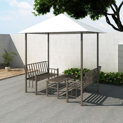 The Living Store - Tissu - Pavillon de jardin avec table et bancs 2,5 x 1,5 x - TLS43218