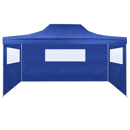 The Living Store - Tissu - Tente pliable avec 3 parois 3 x 4,5 m Bleu - TLS44971 2