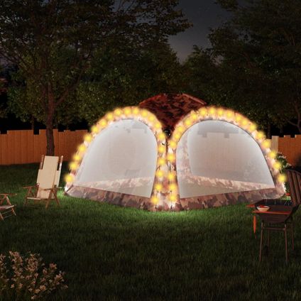 The Living Store - Tissu - Tente de réception avec LED et 4 parois 3,6x3,6x2,3m - TLS93078