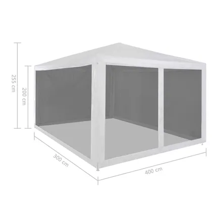 vidaXL - Polyetheen - Partytent met 4 mesh zijwanden 4x3 m - TLS45109 8