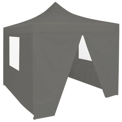 The Living Store - Tissu - Tente de réception pliable avec 4 parois 2x2 m Acier - TLS48885