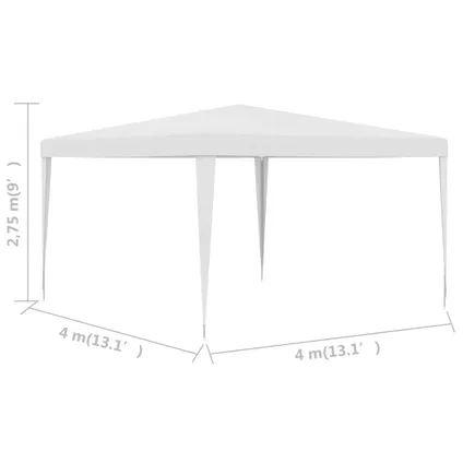 The Living Store - Polyéthylène - Tente de réception 4x4 m blanc - TLS48498 7