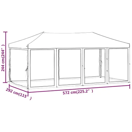 The Living Store - Tissu - Tente de réception pliable avec parois Anthracite - TLS93551 10