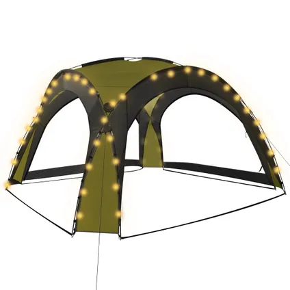The Living Store - Tissu - Tente de réception avec LED et 4 parois 3,6x3,6x2,3 - TLS92237 2