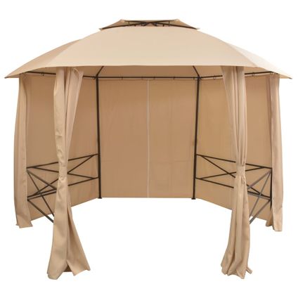 The Living Store - Tissu - Chapiteau tente de jardin avec rideaux Hexagonal 360 - TLS43166