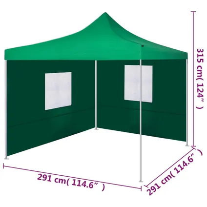 The Living Store - Tissu - Tente pliable avec 2 parois 3 x 3 m Vert - TLS44962 9