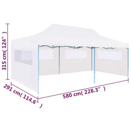 The Living Store - Tissu - Tente de réception pliable avec parois 3 x 6 m Acier - TLS48863 8