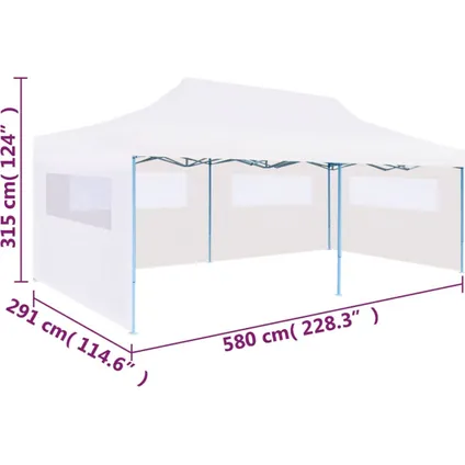 The Living Store - Tissu - Tente de réception pliable avec parois 3 x 6 m Acier - TLS48863 9