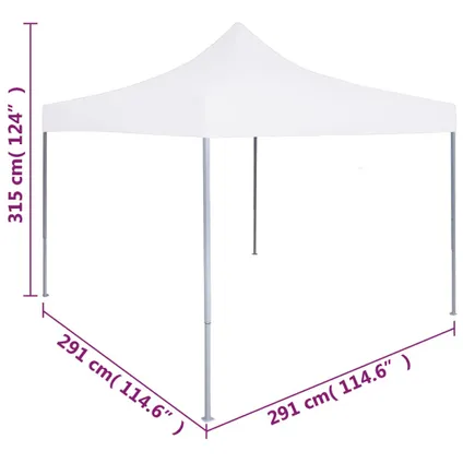 vidaXL Tente de réception pliable professionnelle 3x3 m Acier Blanc 9