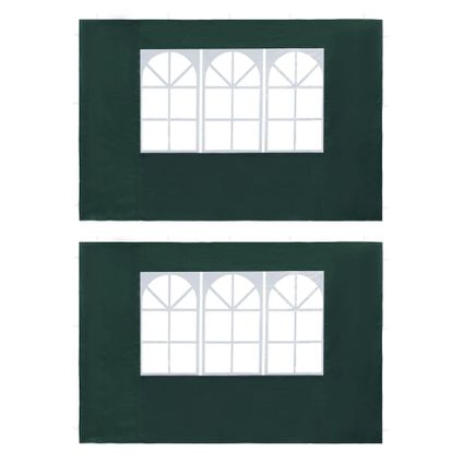 vidaXL - Polyetheen - Tentwanden met raam PE groen 2 st - TLS45119