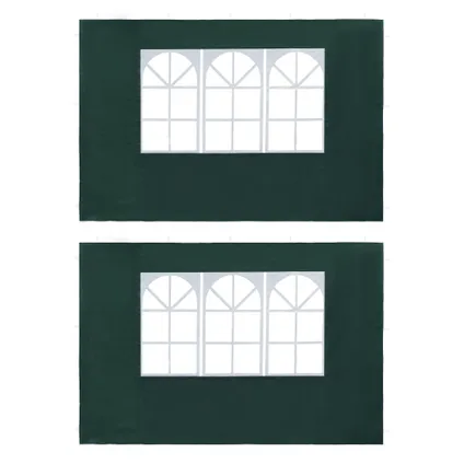 vidaXL - Polyetheen - Tentwanden met raam PE groen 2 st - TLS45119