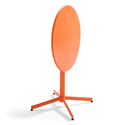 Ensemble table de jardin et 4 fauteuils métal Oviala Palavas orange 5
