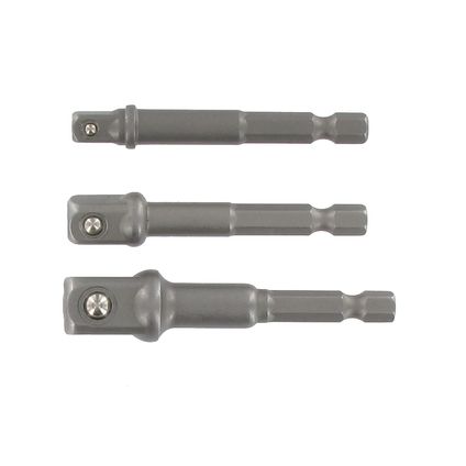 Bit adapter set voor doppen 3-delig 1/4″ - 3/8″ - 1/2″ (70033)