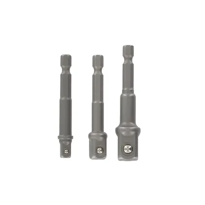 Bit adapter set voor doppen 3-delig 1/4″ - 3/8″ - 1/2″ (70033) 2