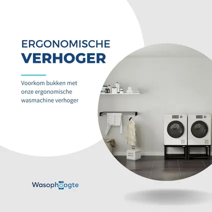Wasophoogte® Wasmachine verhoger - 42cm hoog - Zwart - Universeel - Dubbel 6