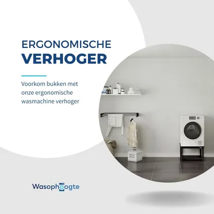 Wasophoogte® Wasmachine verhoger - 42cm hoog - Zwart - Universeel - single 6